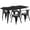 Black, variant on Flash Furniture Commercial Grade 31.5" x 63" Rectangular White Metal Indoor-Outdoor Table Set with 4 Arm Chairs