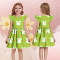 thumbnail image 6 of Mitankcoo Girls Easter Dresses Cute Print Flutter Sleeve Crew Neck A-Line Dress for Daily Fashion Wear 3-14Y, 6 of 7