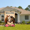 thumbnail image 2 of Amhnf Welcome Horses And Flowers Garden Flag For Home Outdoor Garden Yard Decor 12x18 inch, 2 of 5