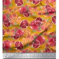 thumbnail image 1 of Soimoi polyester Crepe Fabric Leaves,Floral & Pomegranate Fruits Print Fabric by the Yard 52 Inch Wide, 1 of 1