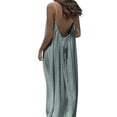 thumbnail image 3 of XIAOCHA Eyelet-Embroidered Maxi Dress for Women Spaghetti-Strap Scoop-Neck Summer Beach Tunic Gown, 3 of 8
