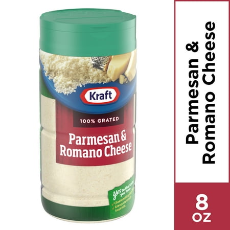(2 Pack) Kraft 100% Grated Parmesan & Romano Cheese Shaker, 8 oz (Best Way To Store Parmesan Cheese)