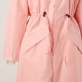 thumbnail image 5 of Rain Coats Womens with Hood Lightweight Windbreaker Zip Drawstring Raincoat with Pockets Pink Panchos Rain L, 5 of 7