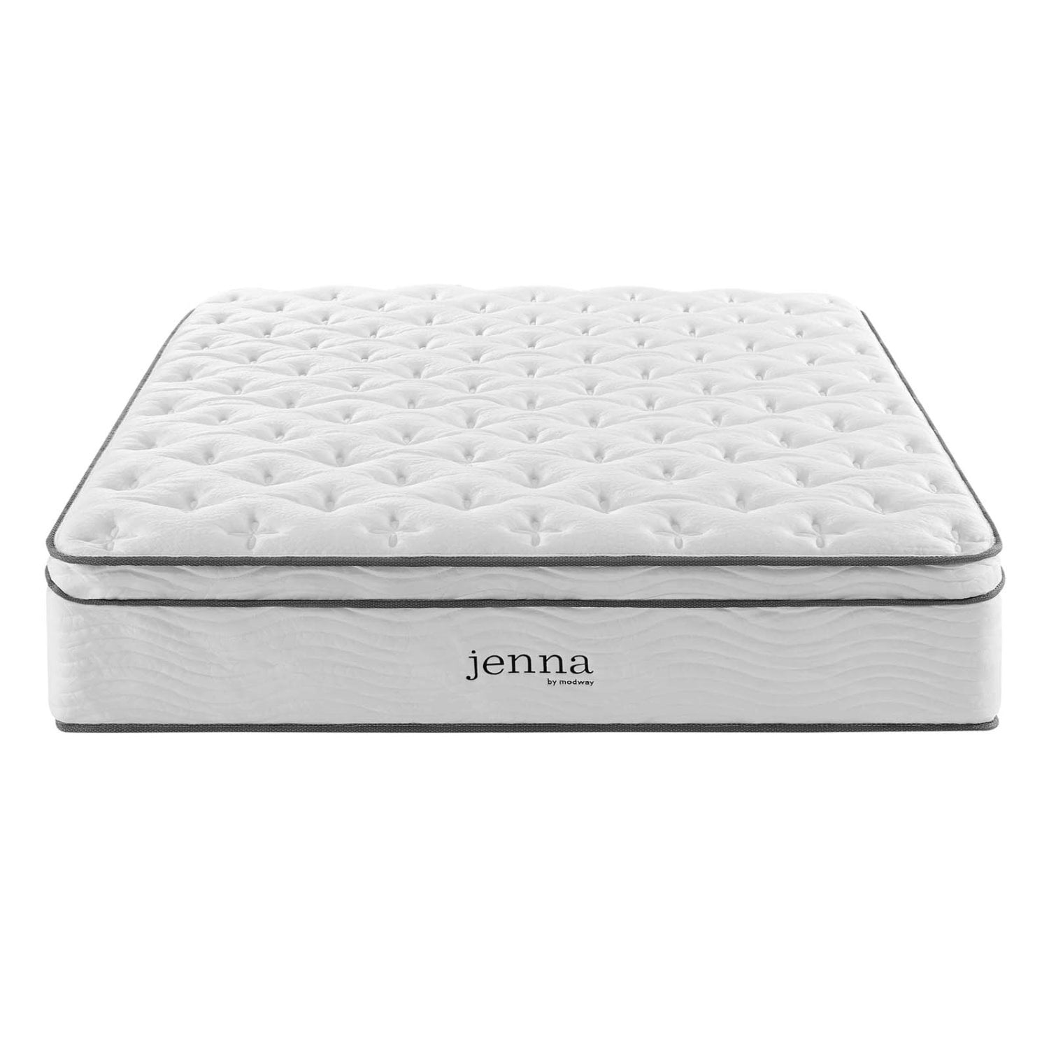 14inch Mattress, Innerspring, King Size, White, Fabric, Bedroom, Modern Contemporary HB35139