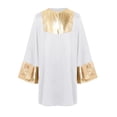 thumbnail image 4 of Hansber Kids Boys Praise Dance Top Long Sleeve Metallic Back Zipper Choir Church Worship Dance Stage Performance Tunic Top White 8, 4 of 6