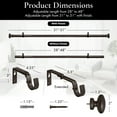 thumbnail image 2 of MERIVILLE 1" Single Curtain Rod Set, Adjustable 28-48 Inches, Prima Finials, Oil-Rubbed Bronze, 2 of 8