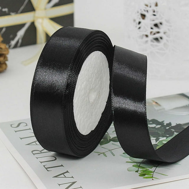 TopLLC Outdoor Solid Color Decorative Ribbon 2.5cm Polyester Ribbon Gift Packaging Ribbon Baking Ribbon Wedding Decoration Ribbon Solid color decorative tape
