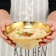 thumbnail image 5 of Japanese Ramen Noodle Soup Bowl Sets,2 Sets (8 inch) Gold Double Layer 18/8 Stainless Steel Bowl Sets with Chopsticks and Spoons, 5 of 8