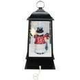 thumbnail image 4 of Northlight Lighted Snowman Christmas Lantern with Falling Snow - 13" - Black, 4 of 5