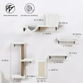 thumbnail image 6 of 5-in-1 Cat Wall Shelves, Multi-Level Cat Climbing Furniture, Perch & Lounge for Indoor Cats, Space-Saving Wall Mounted Cat Shelves for Play & Rest (Natural Wood) - Gray, 6 of 9