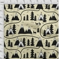 thumbnail image 4 of oneOone Cotton Cambric Pale Yellow Fabric Mountain Pattern Dress Material Fabric Print Fabric By The Yard 56 Inch Wide, 4 of 6