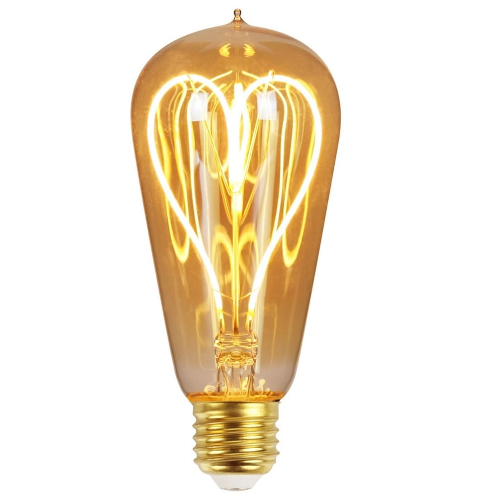 NEW 110-220v HEART light bulb Vintage Edison Filament Gift wedding lamp lighting 