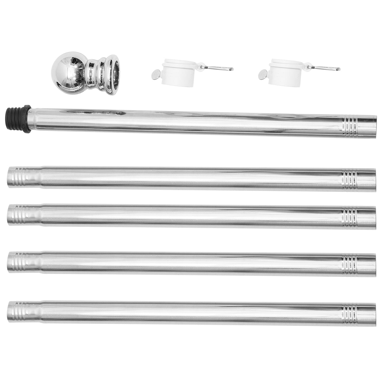 OULII 1Set Rustproof Stainless Steel Flagpole for Outdoor Use Smooth Polished Flag Stand for Yard