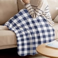 thumbnail image 4 of Throw Blanket for Couch Navy Plaid Soft Fleece Flannel Blankets Cozy Lightweight Blanket for Home Sofa Living Room Buffalo Check Geometric Checker Pattern Bed Throws 40" x 60", 4 of 9