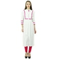 thumbnail image 2 of Phagun Womens Rayon Straight Tunic Kurta Open Front Kurti Mandarin Collar Indian Top, 2 of 9