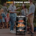 thumbnail image 3 of 16 inch Charcoal Smoker, Vertical BBQ Grill, Heavy Duty 4 In 1 Fire Pit with built-in Thermometer & Adjustable Vent System for Backyard Patio Camping, 3 of 8