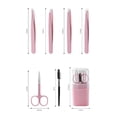 thumbnail image 2 of HHBEAUTY Ensemble de Pinces à Sourcils de Précision, Lot de 6 pour Femmes, Épilation du Visage Incarné, Pinces Pointues, Ciseaux, Brosse, Trousse pour Splinter, Rose, 2 of 9