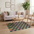 thumbnail image 3 of ODIKA Bedside Checkered Block Retro Hopscotch Storybook Grid Motif Non-Slip Chair-Friendly for Home Office, Gaming Room, Under Desk, 3 of 7
