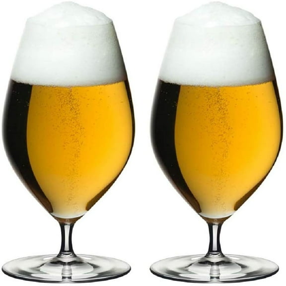 Riedel 15.35oz Veritas Beer Clear Crystal Beverage Drink Glass Set (2 Pack)