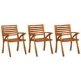 thumbnail image 2 of vidaXL Garden Dining Chairs with Cushions 3 pcs Solid Acacia Wood, 2 of 7