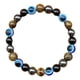 thumbnail image 2 of Pulsera negra para hombre y mujer, motivadora, con piedras de la riqueza, elástica, ajustable, con cuentas de cristal, joya tipo brazalete, 2 of 5