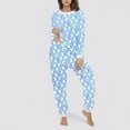 thumbnail image 5 of Vetsdori Womens Pockets Pajamas Sets Fleece Nightwear Loungewear , Long Sleeved Tops and Pants Pajamas for Women PJS, 5 of 6