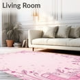 thumbnail image 2 of ODIKA 4'x6' Machine Washable Non-Slip Area Rug, Magical Fairy Palace Wonderland Dreamscape Playful Adventure High Traffic Rug with Pad, Pink, 724547, 2 of 8
