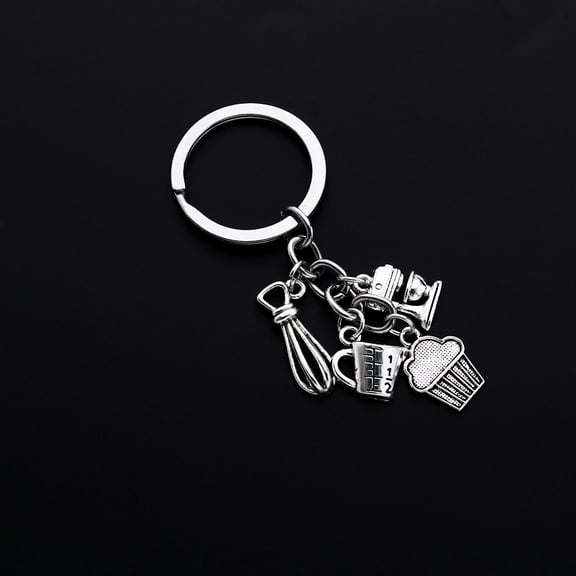 HONITANO 2Pcs Delicate Design Metal Baker Keychain Charm For House Keys Door Keys