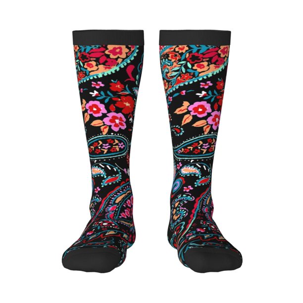 Balery Paisley Calcetines novedosos Calcetines deportivos Calcetines hasta la rodilla Calcetines de algodón Calcetines originales y geniales