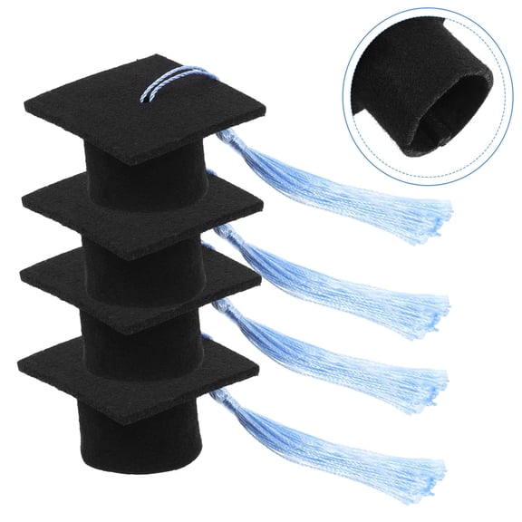 SEWCHICS Mini Graduation Hats For Cupcakes Blue 10Pcs 5.50X5.50X3.20Cm