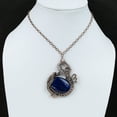 thumbnail image 5 of Natural Lapis Lazuli Gemstone Handmade Copper Wire Wrap Pendant 2.56", 5 of 5
