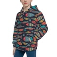 thumbnail image 2 of KLL Unisex Kids Boys Girls Hooded Pocket Pullover Hoodies-Colorful Fish, 2 of 5
