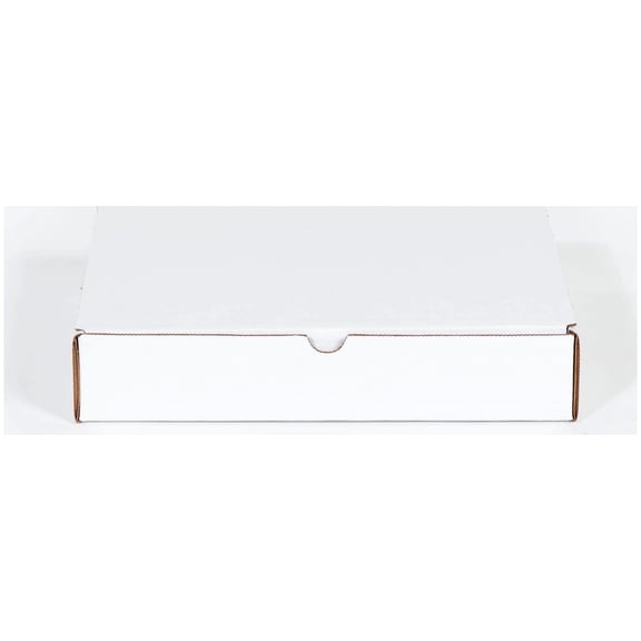 15 1/8 x 11 1/8 x 4" White Protective Literature Mailer Boxes | Side Flaps, Front Outside Tuck Closure | 50 Pack