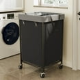 thumbnail image 3 of BGTREND 160L Large Laundry Basket with Wheels, Double Laundry Hamper Rolling, Clothes Hamper Cart for Laundry, Bedroom, Bathroom and Dorm, Black, 3 of 8