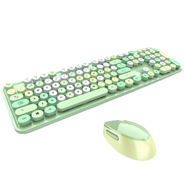 Juego De Teclado Y Ratón Para Juegos Inalámbricos Usb Redondos De Mezcla De Colores De 2,4 Ghz Combo De Teclado Y Ratón De Colores Desmontable De 104 Teclas Methold EL016543-01