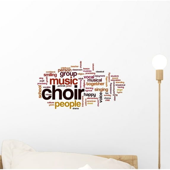 Music Choir Word Cloud Wall Decal Wallmonkeys Peel and Stick Graphic (12 in W x 8 in H) WM502556