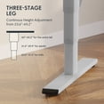 thumbnail image 5 of MAYEERTY Electric Standing Desk Dual Motor, 3-Stage Adjustable Height Desk for Home Office, Sit-Stand Computer Workstation, 55 x 28 inches (Gray Frame + White Top), 5 of 9