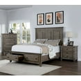 thumbnail image 6 of Warm Gray Beautiful Wire-brushed Finish Bedroom 1pc California King Size Bed w Storage Drawers FB, 6 of 6