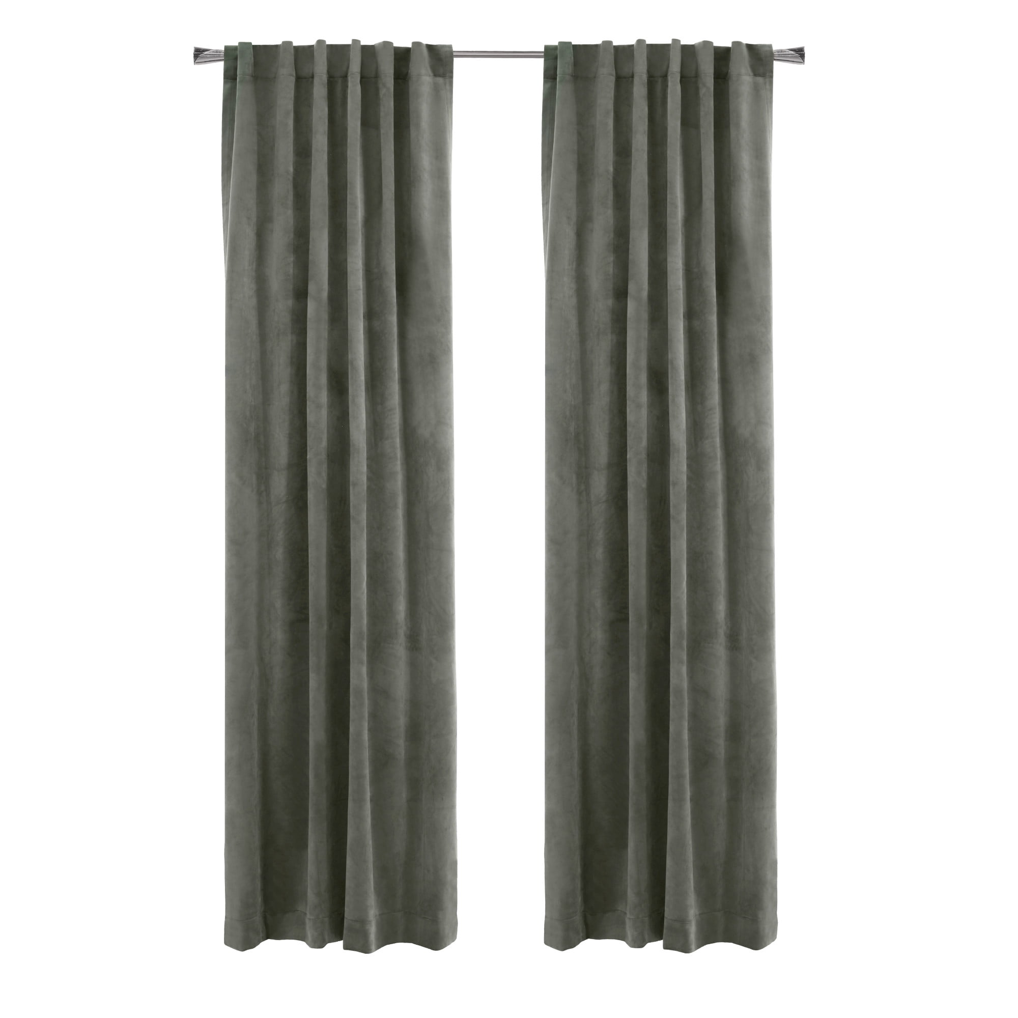Loft Living Sicily Room Darkening Dual Header Indoor Curtain 50 x 108 in Dark Grey