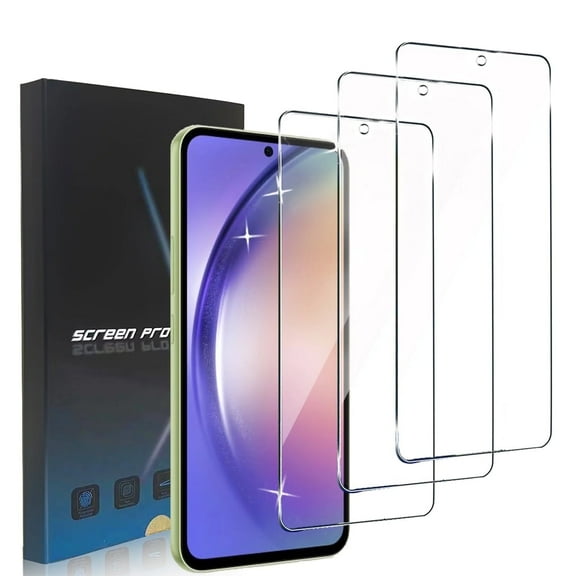 ZYQEEE HD Screen Protector Compatible for Samsung Galaxy A54 5G 6.4", Anti-Scratch Tempered Glass Film, Case Friendly, Easy Install Bubble-Free, 3 Pack