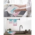 thumbnail image 5 of Turquoise Pink Coastal Kitchen Dish Towels for Drying Dishes Set of 4, Summer Beach Nautical Waffle Weave Microfiber Hand Tea Bathroom Towels Quick Dry & Absorbent Towel 12x12, 5 of 7