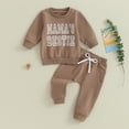 thumbnail image 2 of Okbabeha Toddler Baby Girl Clothes Mamas Girl Shirt Long Sleeve Crewneck Sweatshirt Jogger Pants Matching Outfit Set, 2 of 6