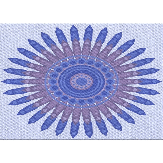 Ahgly Company Indoor Rectangle Patterned Periwinkle Purple Area Rugs, 2' x 5'