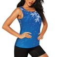 thumbnail image 2 of Fotbe Blue Christmas With Snowflakes Blusas Sin Mangas para Mujer – Estilo Casual, Corte Suelto, Slim-Fit, Cuello Redondo Deportivo, Tops de Verano para Gimnasio y Yoga-Medium, 2 of 7