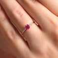 thumbnail image 5 of Gem Stone King 10K Yellow Gold Red Ruby and White Lab Grown Diamond Engagement Ring for Women (0.40 Cttw, Round 4MM, Gemstone July Birthstone, Size 5), 5 of 5