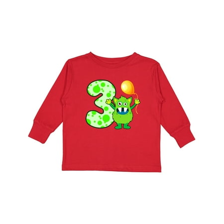 

Inktastic 3rd Birthday Monster Gift Toddler Boy or Toddler Girl Long Sleeve T-Shirt