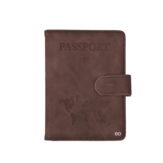 Porta Pasaporte Funda Protectora Espacio Para Visa Rfid Viaje Marron Oscuro