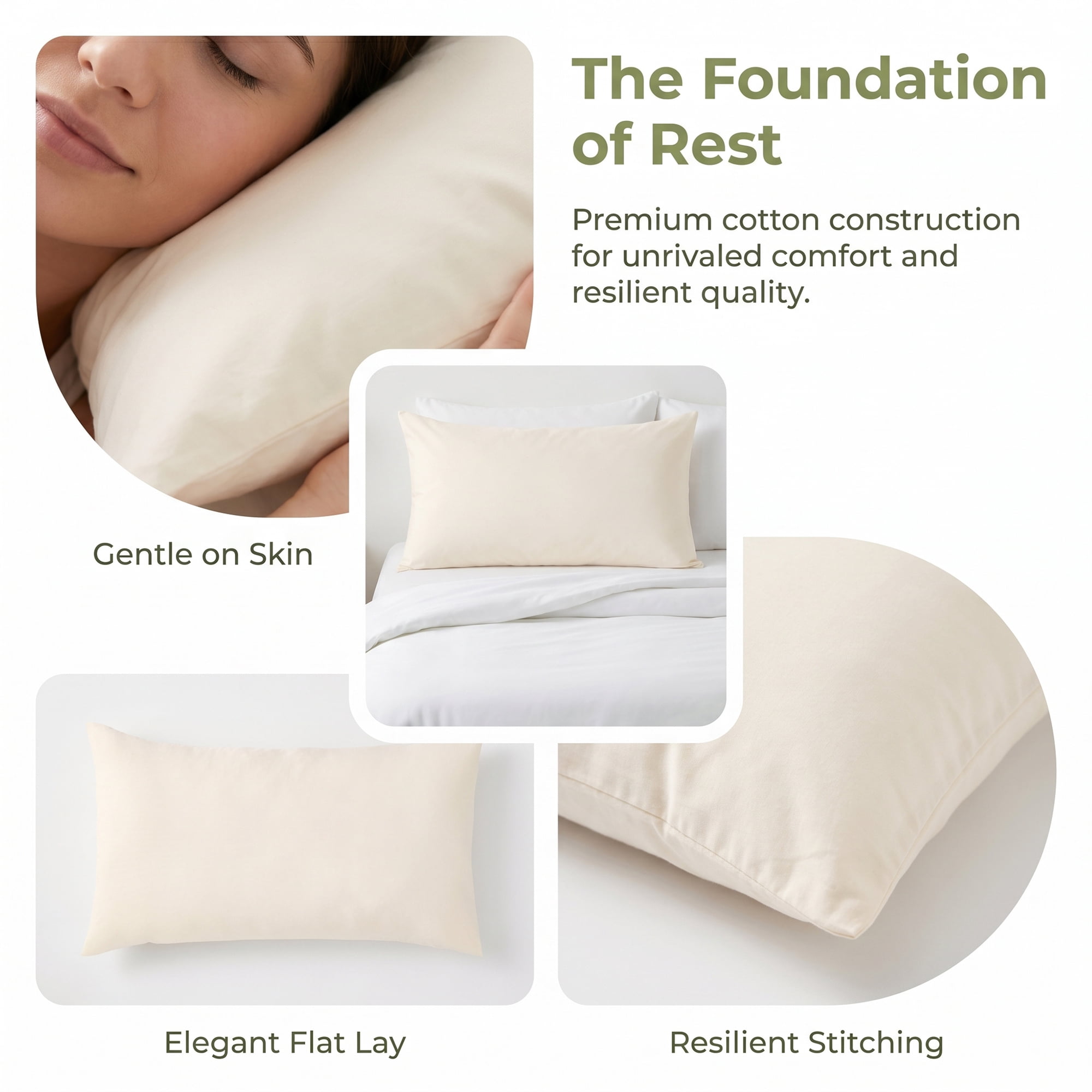 Unique Bargains Breathable Cotton Covers Pillow Protectors with Zipper Standard Size Queen White