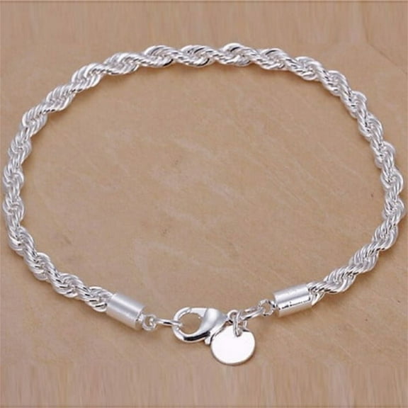 Bracelets for Women Sterling Silver 925 Clearance Sterling Bracelet Plated Twist-linked Bracelet Chain Cuff Bangle Lady Hand Accessories