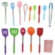 thumbnail image 1 of Juego de 15 piezas de utensilios de cocina de silicona con mango de acero inoxidable, juego de utensilios de cocina de silicona (cubo rosa, utensilios de cocina coloridos), 1 of 15